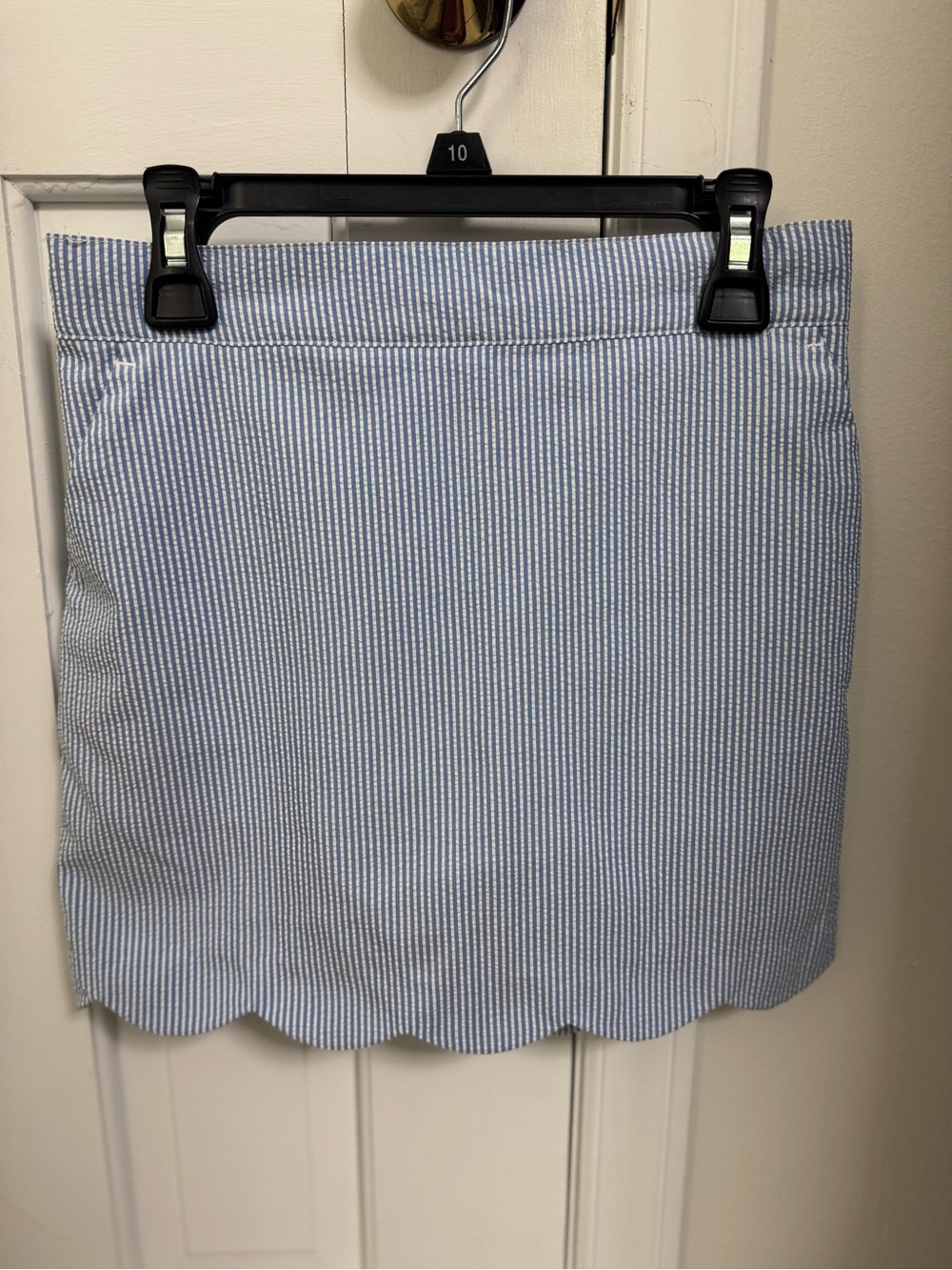 Vineyard Vine - Blue Seersucker Scallop Hem Girls Skirt